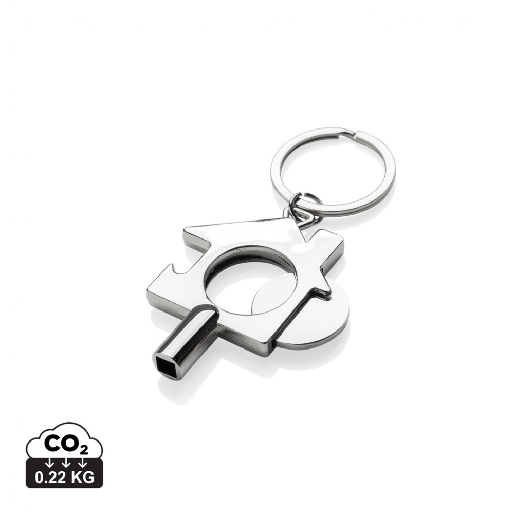 Logo trade promotional product photo of: RCS recycled zinc alloy 3 in 1 keychain