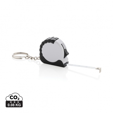 Logo trade promotional item photo of: MeasureMate RCS reycled ABS 1 meter tape keychain