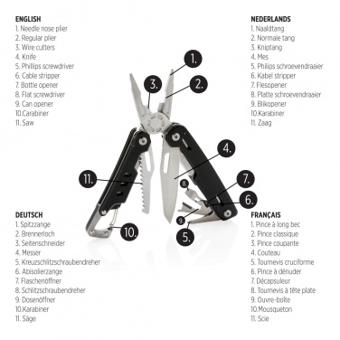 Logo trade promotional merchandise image of: Solid multitool with carabiner