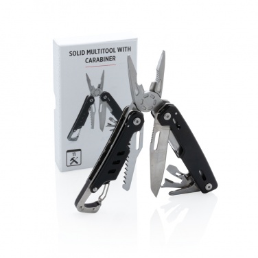 Logo trade advertising product photo of: Solid multitool with carabiner