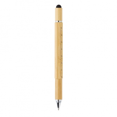 Logo trade promotional merchandise photo of: Bamboo 5-in-1 toolpen