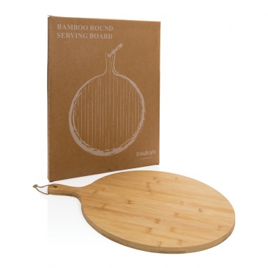 Logo trade promotional gifts image of: Ukiyo bamboo round serving board