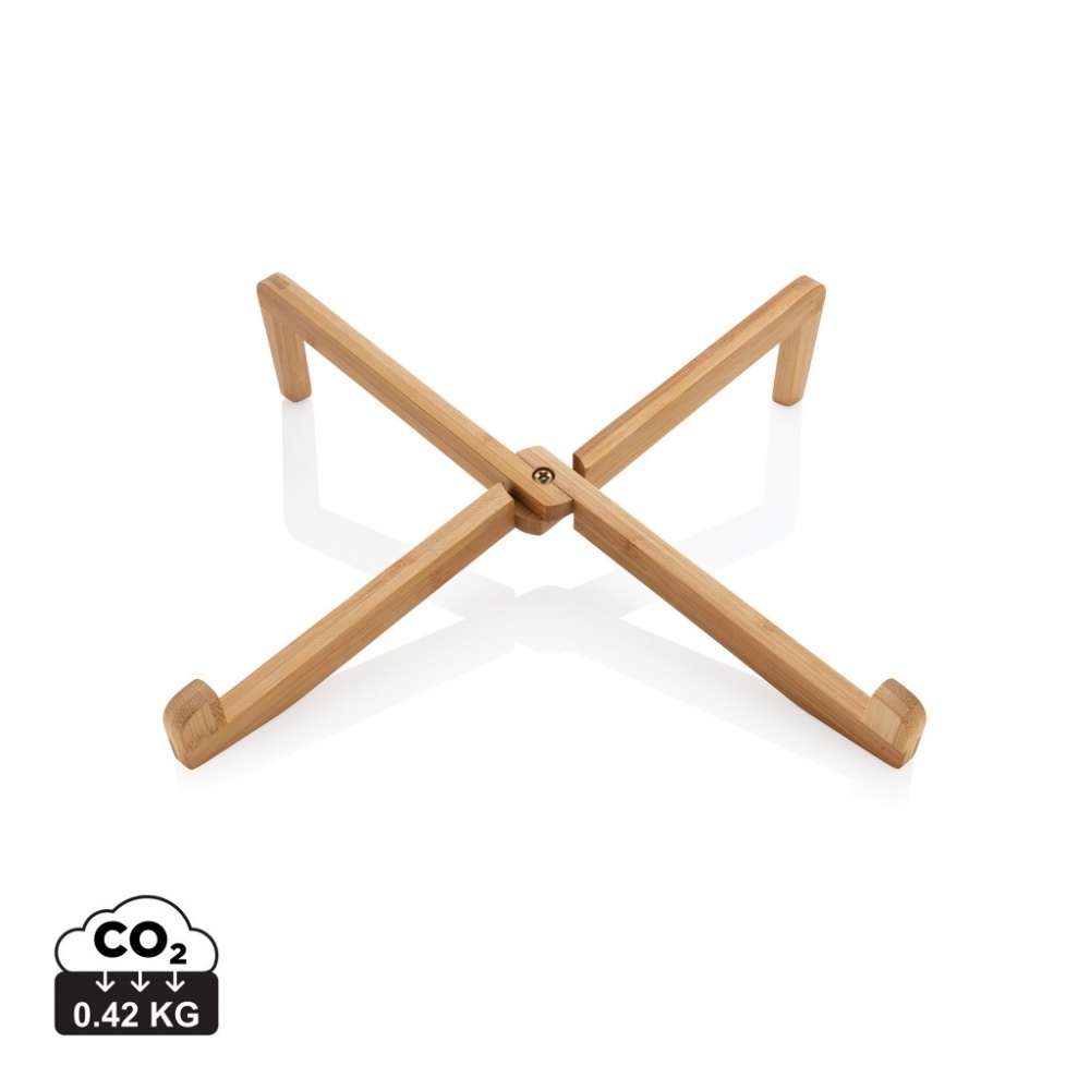 Logotrade promotional item image of: Bamboo portable laptop stand