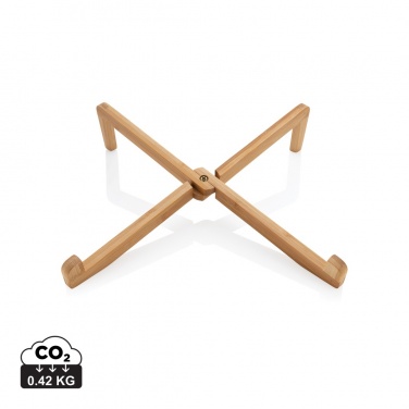 Logo trade promotional gift photo of: Bamboo portable laptop stand