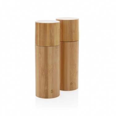 Logo trade advertising products image of: Ukiyo bamboo salt and pepper mill set