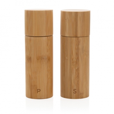 Logo trade promotional merchandise image of: Ukiyo bamboo salt and pepper mill set