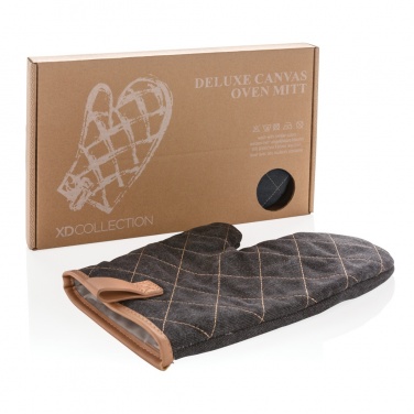 Logo trade promotional item photo of: Deluxe canvas oven mitt