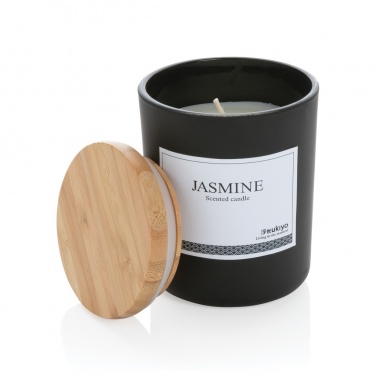 Logo trade promotional gifts image of: Ukiyo deluxe scented candle with bamboo lid