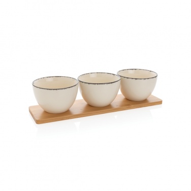 Logotrade promotional gifts photo of: Ukiyo 3pc serving bowl set with bamboo tray