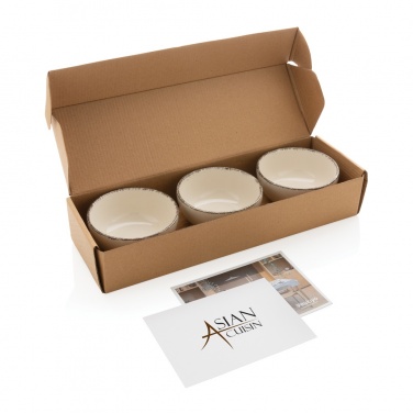 Logo trade promotional gift photo of: Ukiyo 3pc serving bowl set with bamboo tray