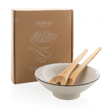 Logo trade promotional products image of: Ukiyo salad bowl with bamboo salad server