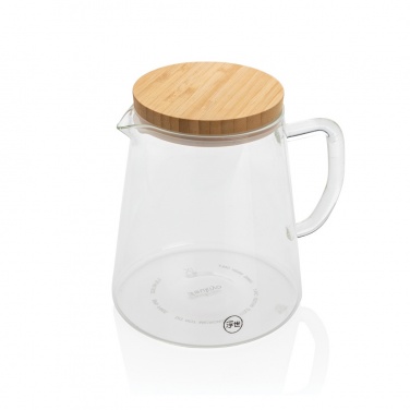 Logo trade promotional merchandise picture of: Ukiyo borosilicate glass carafe with bamboo lid 1.2L