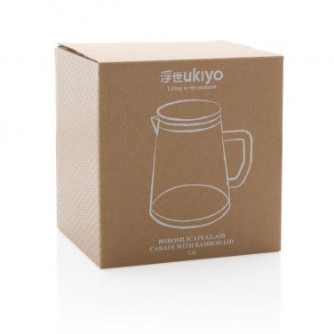 Logotrade promotional merchandise image of: Ukiyo borosilicate glass carafe with bamboo lid 1.2L