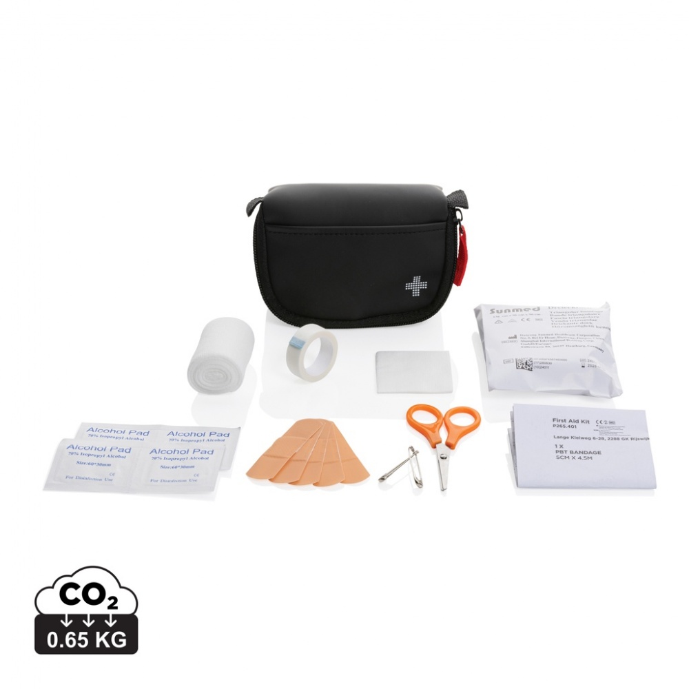 Logo trade promotional products image of: RCS recycled nubuck PU pouch first aid set mailable