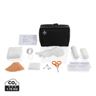 Logo trade promotional giveaways image of: RCS recycled nubuck PU pouch  first aid set