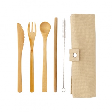 Logotrade corporate gift image of: Reusable bamboo travel cutlery set