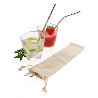 Logo trade corporate gifts picture of: Reusable stainless steel 3 pcs straw set