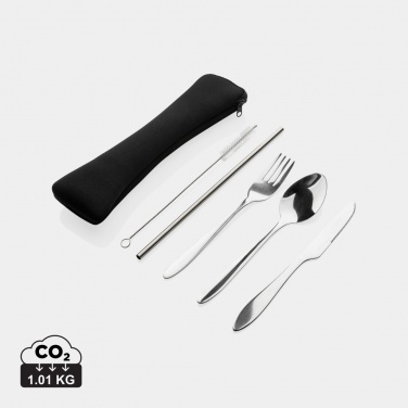 Logotrade promotional item picture of: 4 PCS stainless steel re-usable cutlery set