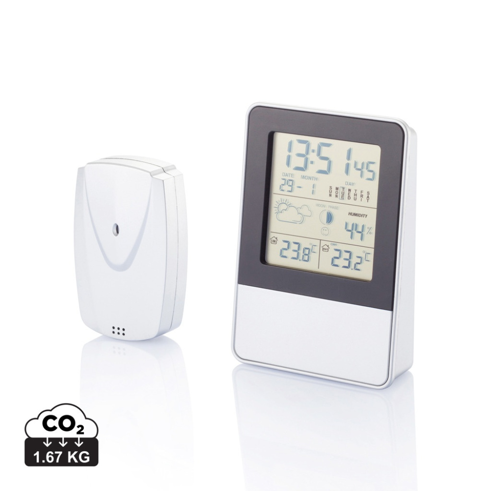 Logo trade promotional items image of: Indoor/outdoor weather station