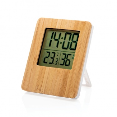 Logo trade corporate gifts image of: Bamboo weather station