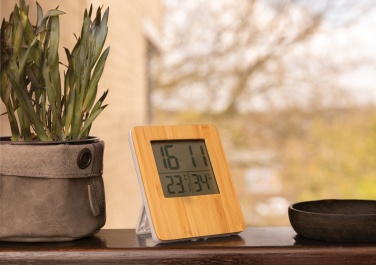 Logo trade promotional items picture of: Bamboo weather station