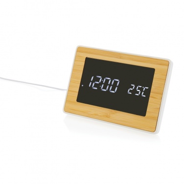 Logotrade promotional item picture of: Utah RCS recycled plastic and bamboo LED clock