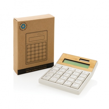 Logotrade promotional items photo of: Utah RCS recycled plastic and  bamboo calculator