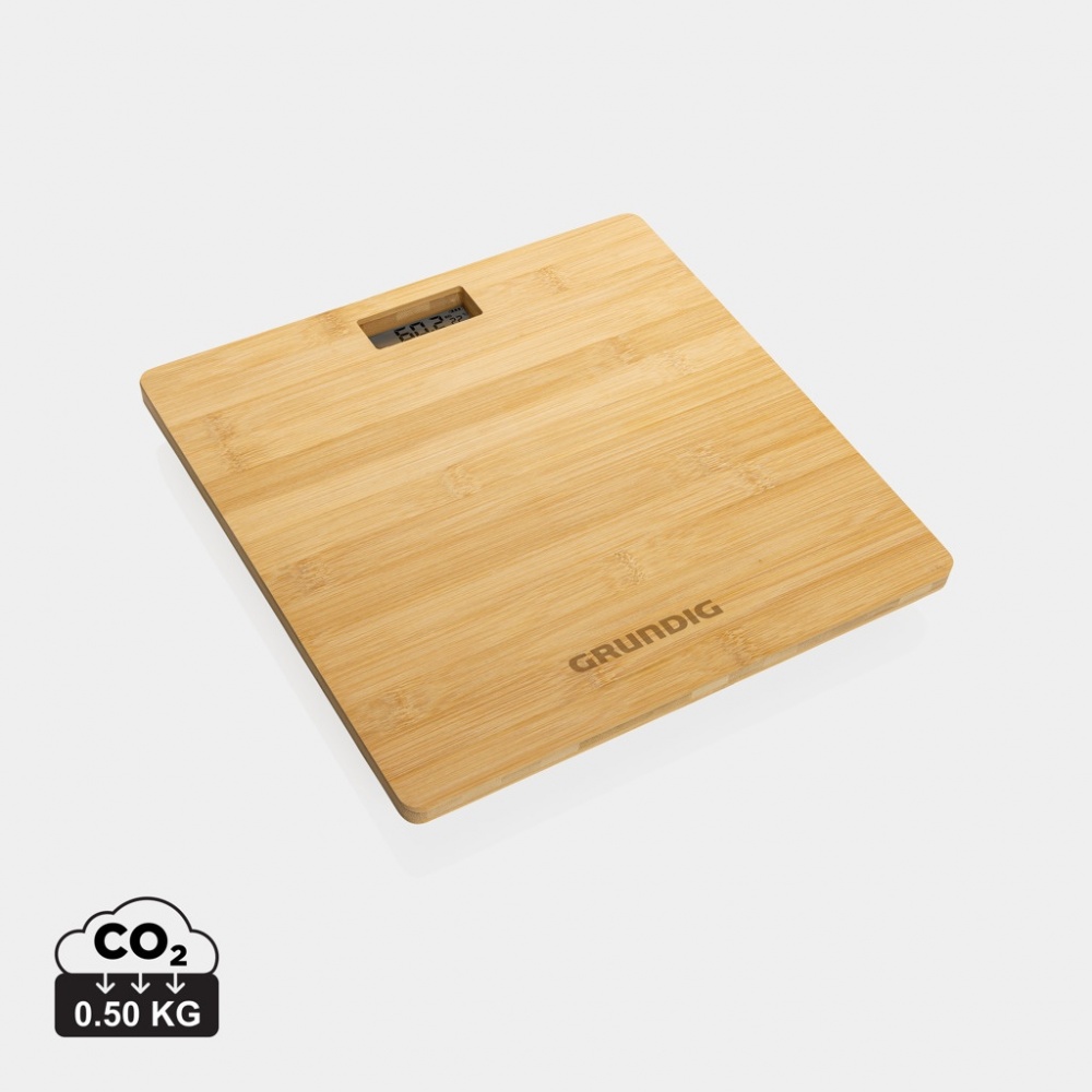 Logo trade corporate gifts image of: Grundig Bamboo Digital Body Scale