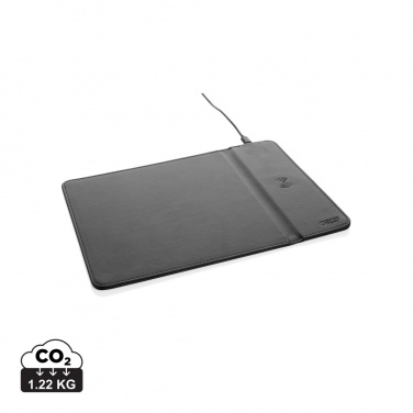 Logo trade promotional items picture of: Swiss Peak RCS recycled PU 10W wireless charging mousepad