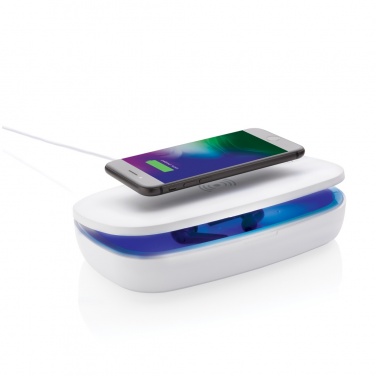 Logo trade corporate gifts image of: UV-C steriliser box with 5W wireless charger