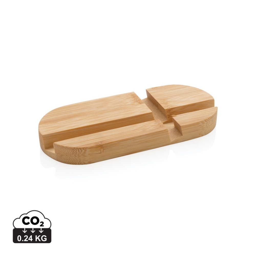 Logo trade corporate gifts picture of: Bamboo tablet and phone holder