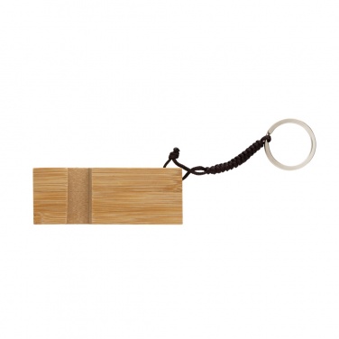 Logo trade promotional gifts picture of: Standkey bamboo keychain phone stand