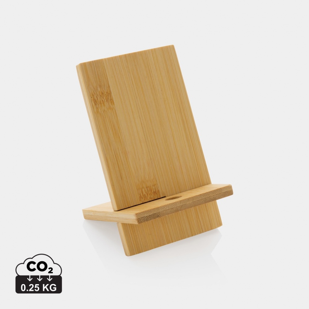 Logo trade promotional items picture of: Bamboo phone stand in kraft box