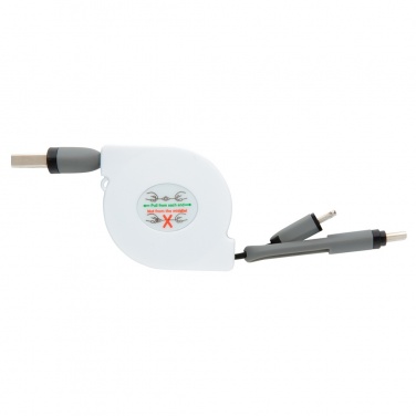 Logo trade promotional merchandise picture of: 3-in-1 retractable cable