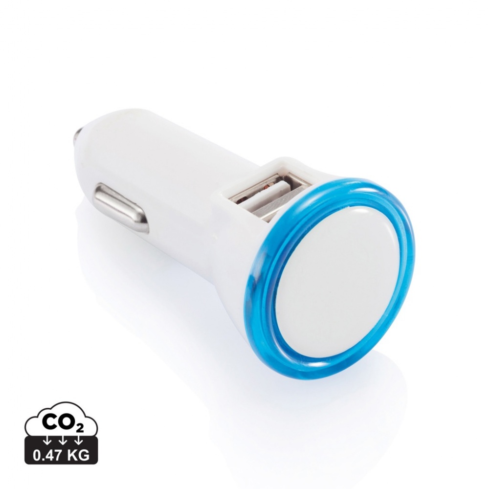 Logo trade promotional giveaways image of: Powerful dual port car charger