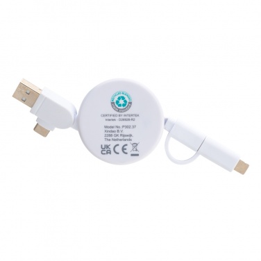 Logo trade promotional products picture of: RCS recycled plastic Ontario 6-in-1 retractable cable