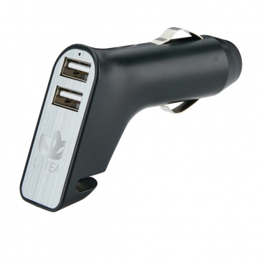 Logo trade promotional gift photo of: Dual port car charger with belt cutter and hammer