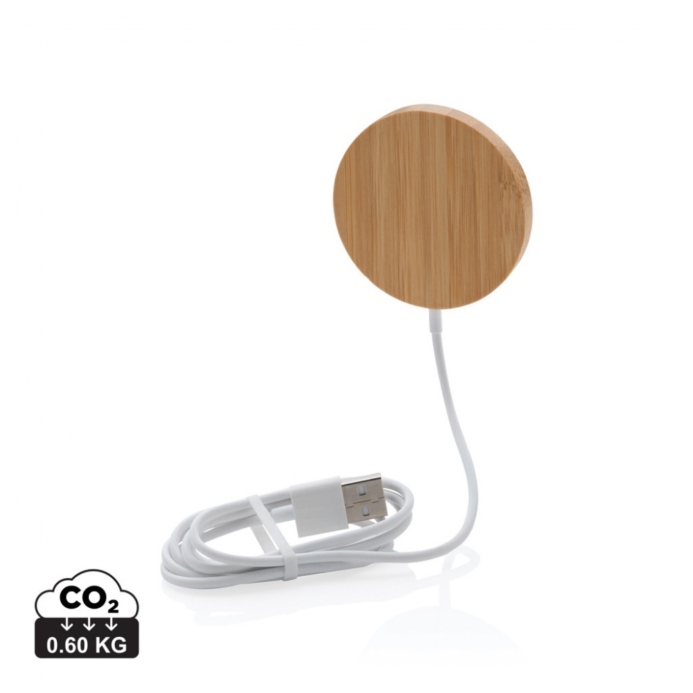 Logotrade promotional merchandise picture of: 10W bamboo magnetic wireless charger