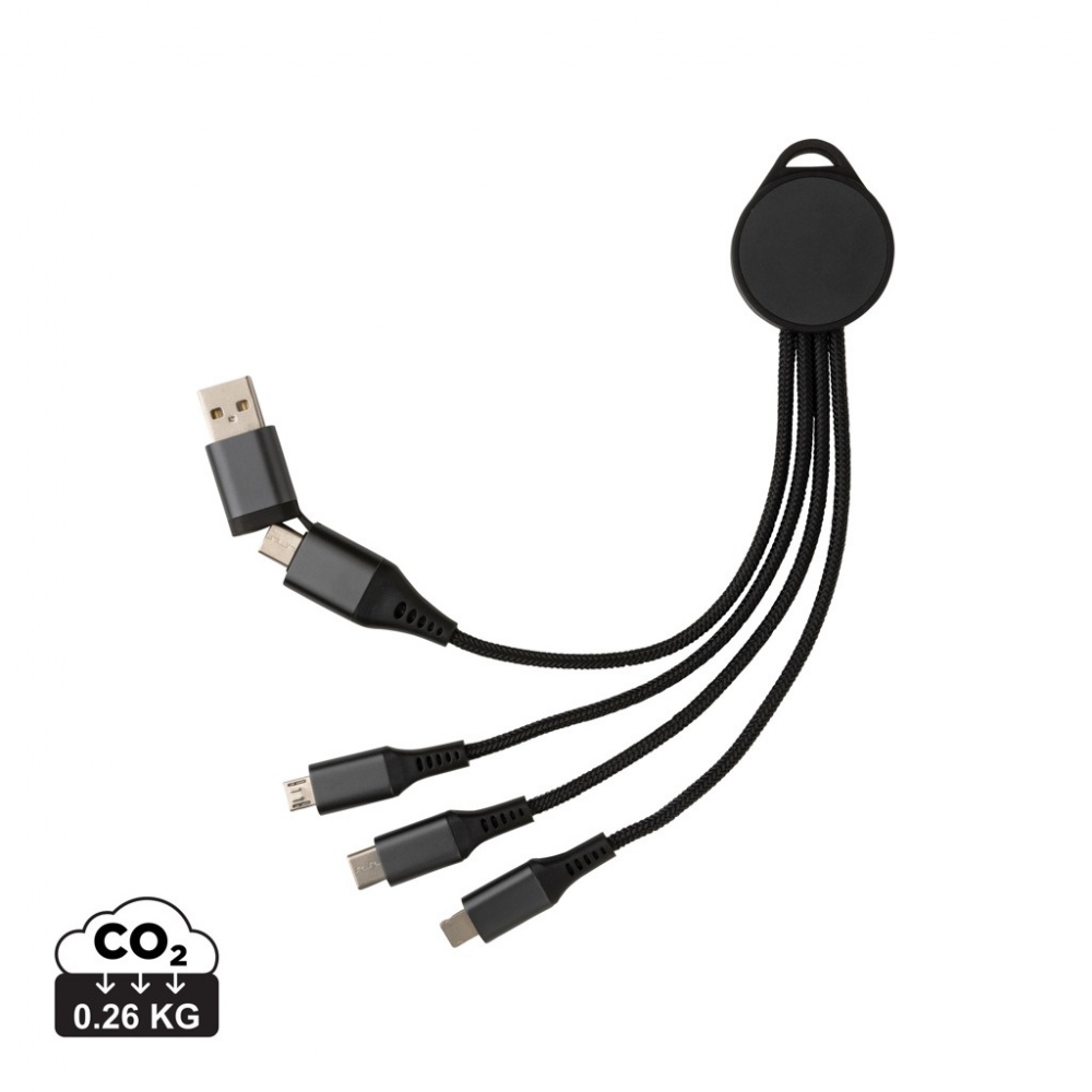 Logo trade business gifts image of: Terra RCS recycled aluminium 6-in-1 charging cable