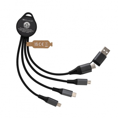 Logo trade promotional merchandise image of: Terra RCS recycled aluminium 6-in-1 charging cable