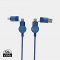 Oakland RCS recycled plastic 6-in-1 fast charging 45W cable, blue