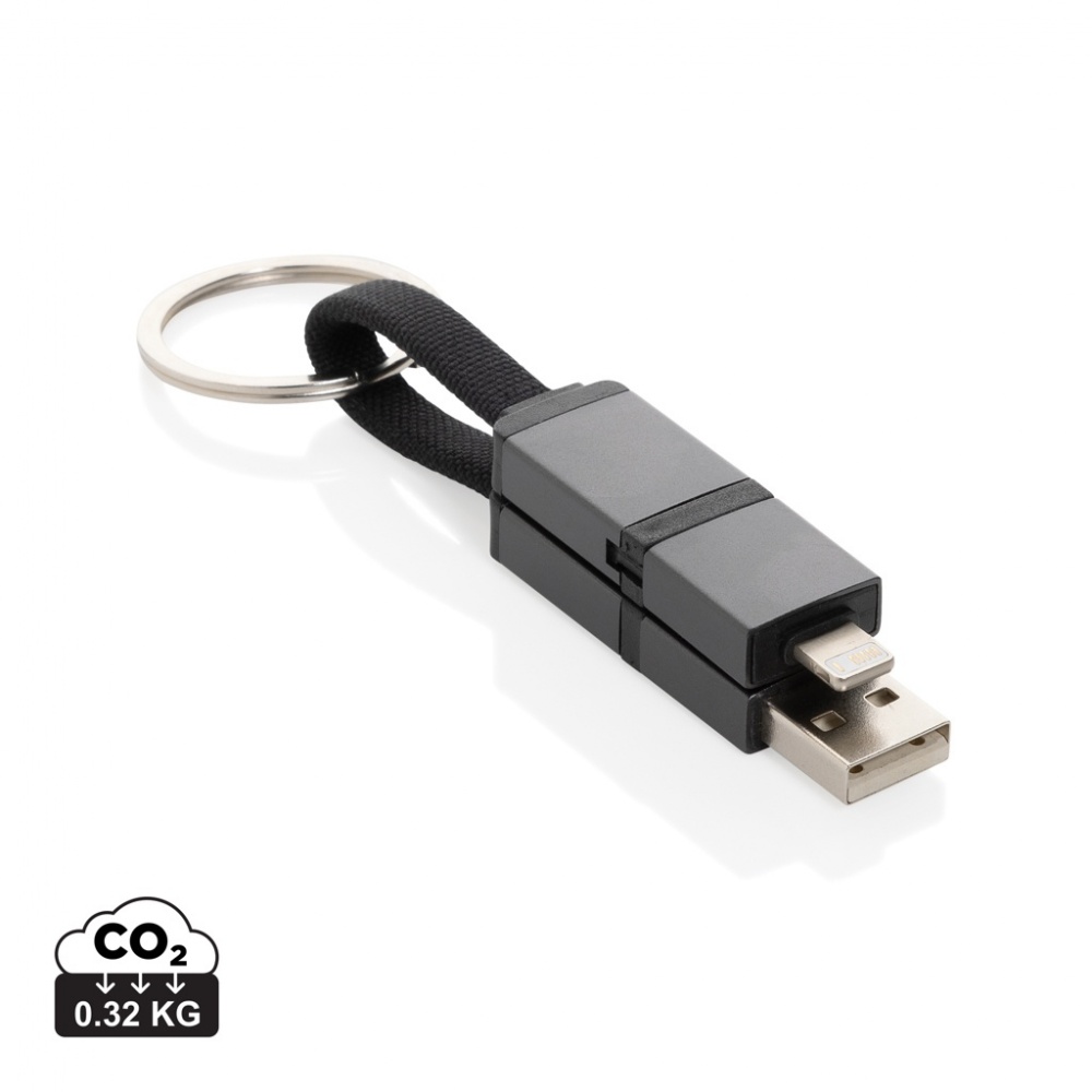 Logo trade promotional items picture of: Terra recycled aluminum 4 in 1 60W fast charging cable