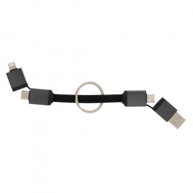 Logo trade promotional item photo of: Terra recycled aluminum 4 in 1 60W fast charging cable