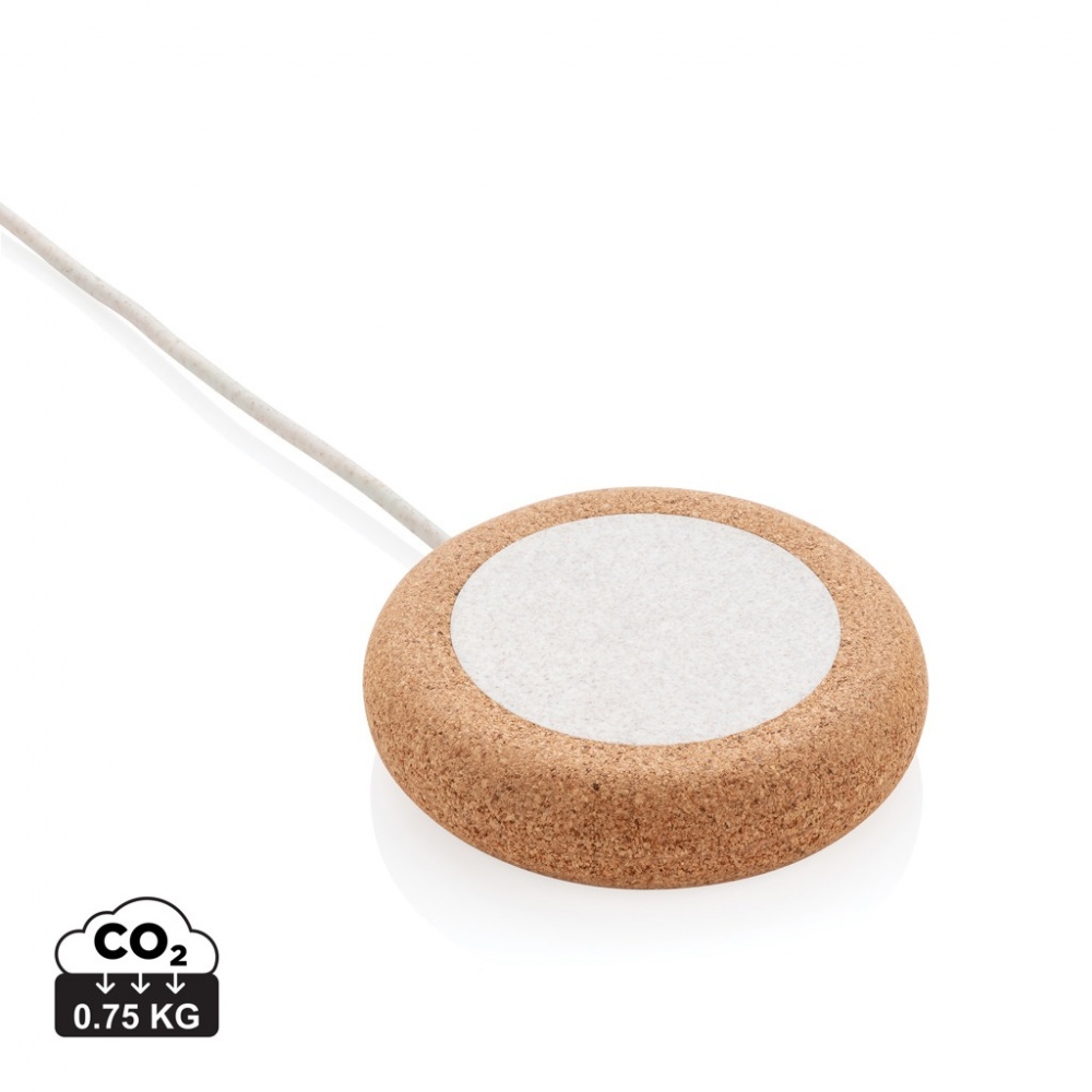 Logotrade promotional merchandise image of: Cork and Wheat 5W wireless charger