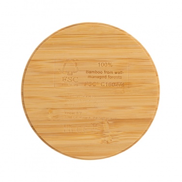 Logo trade advertising product photo of: Bamboo 5W round wireless charger