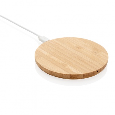 Logotrade business gift image of: Bamboo 5W round wireless charger