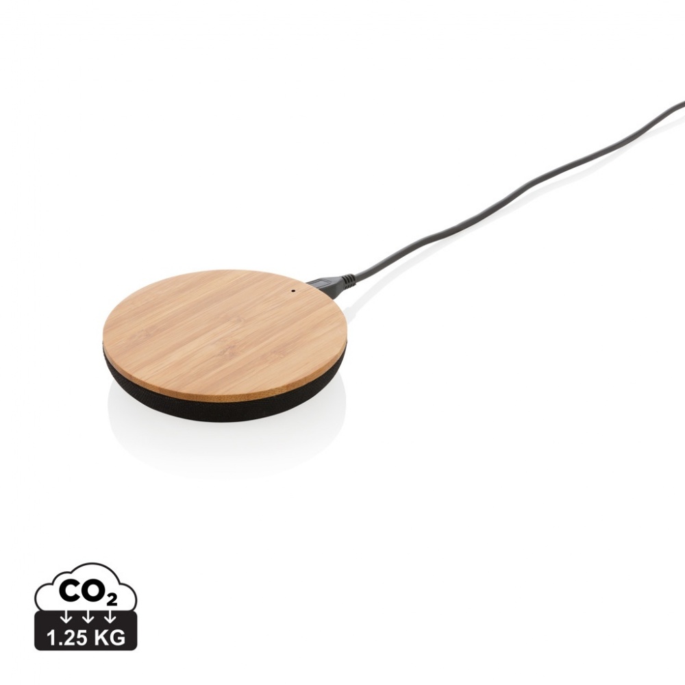 Logo trade promotional merchandise photo of: Bamboo X 5W wireless charger