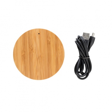 Logo trade promotional merchandise photo of: Bamboo X 5W wireless charger