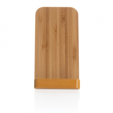 Logo trade promotional merchandise image of: Bamboo 5W wireless charging stand