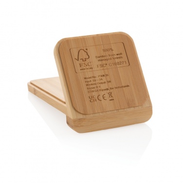 Logotrade promotional giveaways photo of: Bamboo 5W wireless charging stand